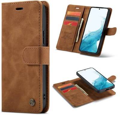 Casemania Hoesje Geschikt voor Samsung Galaxy S25 Edge - Sienna Brown - 2 in 1 Magnetic Book Case - Bruin