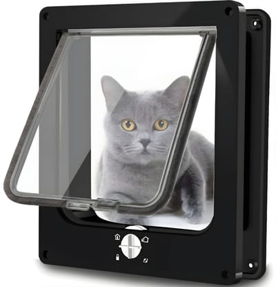 DnA® Kattenluik met Tunnel - Kattenluik Binnendeur - Kattenluiken - Zwart - 18cm x 5cm x 5cm
