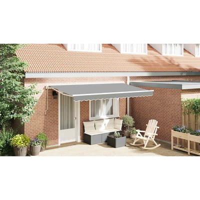 vidaXL - Zonnescherm - Frame - Verstelbaar - Wit - 4 - x - 2 - m - Staal
