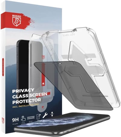 Rosso Privacy Screen Protector Geschikt voor Apple iPhone 11 Pro Max - 9H Gehard Glas - Met Installatietray - Case Friendly Tempered Glass - Anti Spy - Eenvoudige Installatie