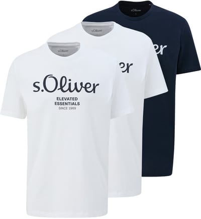 s.Oliver Heren t-shirt 3 pack Basic