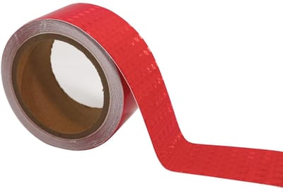 Famanu – Reflecterende tape rood, 10 m x 5 cm, zelfklevend, hoge intensiteit, outdoor, voertuigen, markering