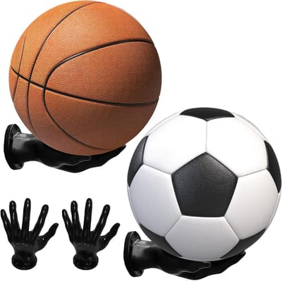 Set van 2 Palmvormige Wandbeugels voor Basketbal - Creatieve Decoratie voor Sportliefhebbers en Interieurstyling