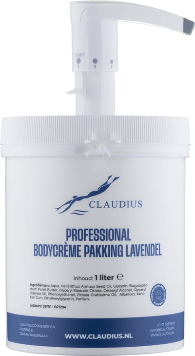 Professional Bodycrème Pakking - Lavendel - 1 liter - in handige salonverpakking