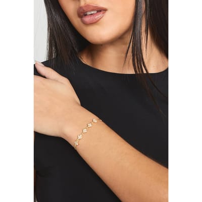 boohoo Dames Versierde Klaver Toggle Armband | Gold
