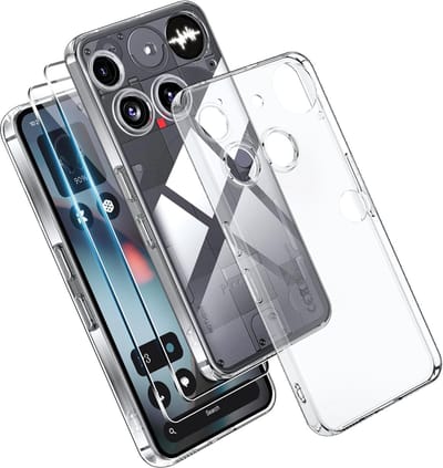Hoesje + Glas Geschikt voor Nothing Phone 3 - Transparant - Casemania Anti-shock Back Cover met 2x Tempered Glazen Screenprotector - Extra Stevig Val en Stootbescherming Telefoonhoesje