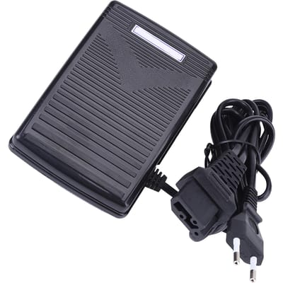 Pédale de commande au pied pour machine à coudre domestique avec cordon d'alimentation EU PLUG blanc