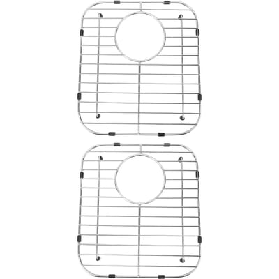 Grille pour évier de cuisine, Rack protecteur de fond d'évier en acier inoxydable avec 2 passoires, pour éviers à cuve unique 13,12x11,81x1 pouce white