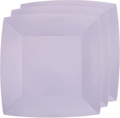 Santex Feest gebaksbordjes - lila paars - 10x - karton - 18 cm - vierkant - kartonnen feestbordjes