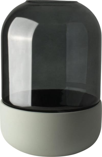 Gusta - Vaas - Grijs Groen - Glas Steen - ø17x24cm