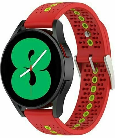 By Qubix - 22mm - Dot Pattern siliconen bandje - Rood - geschikt voor Huawei Watch 3 / 4 / 5 (pro) - 46mm & geschikt voor Huawei Watch GT / GT 2 / GT 3 (pro) / GT 4 (pro) / GT 5 (pro) / GT 6 (pro) 46mm / Ultimate / Ultimate 2