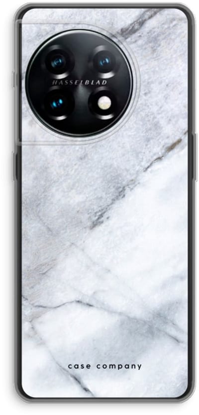 Case Company® - Hoesje geschikt voor OnePlus 11 hoesje - Witte marmer - Soft Cover Telefoonhoesje - Bescherming aan alle Kanten en Schermrand