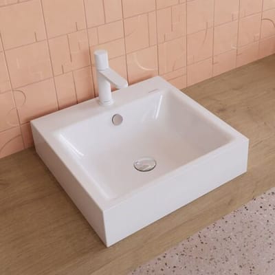 Kaldewei PURO countertop washbasin 3156 with 1 tap hole, 46 cm 900606013001