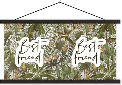 Posterhanger incl. Poster 60x30 cm - Schoolplaat - Beste vriend - Quotes - Best friend - Spreuken - Vrienden - Textielposter - Zwarte latten