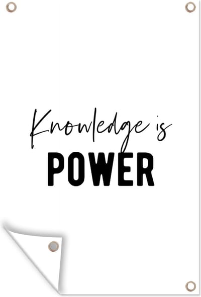 Muurdecoratie Quote - Power - Studeren - 120x180 cm - Tuinposter - Tuindoek