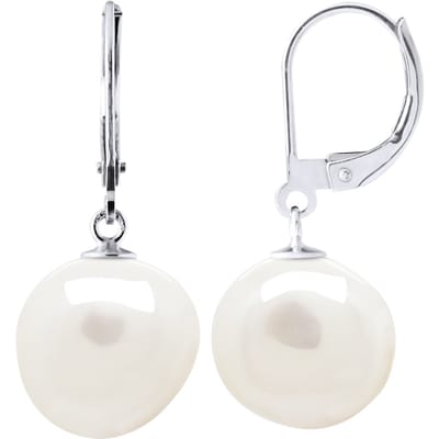 Oorbellen Wit Goud - Echte Cultuurversie Zoetwaterperlen Barok 12-13 mm
