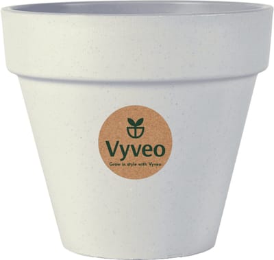 Vyveo - Bloempot Oslo - 14x12 - Lichtgrijs - Bloempot voor binnen en buiten - Lichtgewicht - Breukbestendig - Vorstbestendig - UV-bestendig