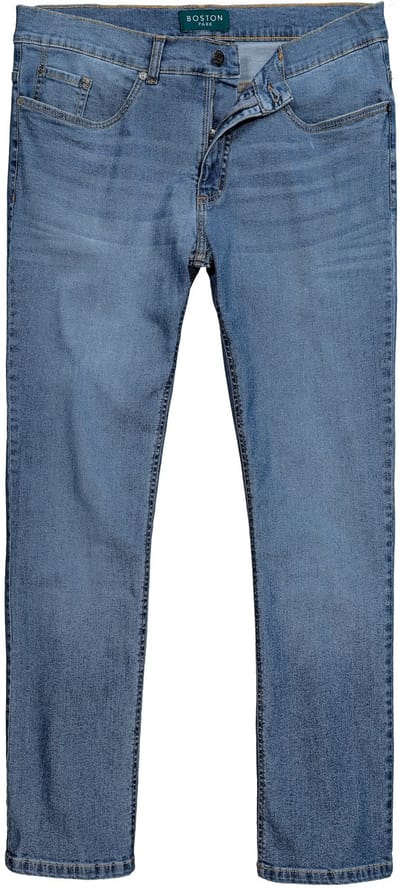 Boston Park - Heren - Lightweight-jeans Buikfit Straight Fit 5-pocket - Licht blauw denim - Maat 56
