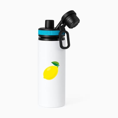 Hacebo® - Citroen waterfles met draaidop blauw - Fruitschaal - fruit liefhebbers - Citrusvrucht - limoen - water fles - 850ML