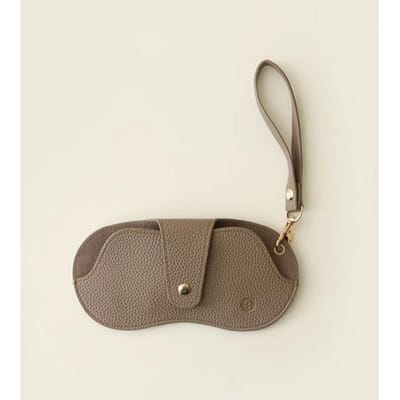 Sac à lunettes en cuir PU à motif litchi doux Étui pour lunettes de soleil rétro Étui de rangement pour lunettes à monture simple portable beige