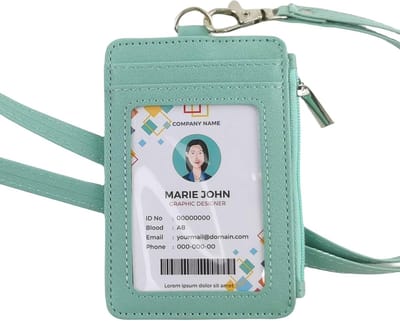 ID Kaarthouder - Badgehouder Lanyard - Veilig Identificeren - Dubbele Draagopties - 12x8cm - Groen