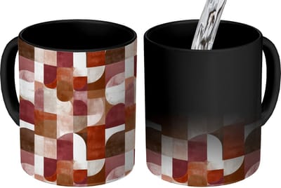 Magische Mok - Foto op Warmte Mokken - Koffiemok - Geometrie - Modern - Retro - Magic Mok - Beker - 350 ML - Theemok