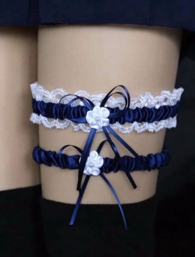 CHPN - Kousenband - Bruiloft - Trouwen - Stretch - Garter - Donerblauw - Set van 2 - Bruid accessoire - Vrijgezellenfeest