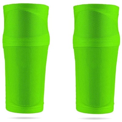 1 Paar Sport Scheenbeschermers Mouwen Ademend Voetbal Scheenbeschermer Wreef Sokken Nylon Beenbeschermer Mouwen voor Kinderen Jongens Mannen L groen