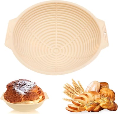 Ronde Siliconen Broodrijsmand (Banneton) voor Zuurdesem Brood - BPA-vrij