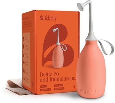 BIDETLITY Intiemdouche 3.0 – Draagbaar Reisbidet, Vervangt Vochtige Doekjes, Bespaart Toiletpapier, Duurzaam & BPA-vrij, Inclusief Reistas