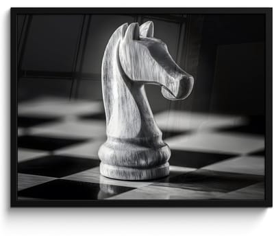 Poster in lijst - Fotolijst 70x50 cm - Posters - Paard - Hout - Schaalbord - Zwart - Posterlijst zwart - Decoratie - Wanddecoratie woonkamer - Muurdecoratie slaapkamer