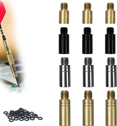12-delige set dartgewichten in 3 kleuren van messing, ideaal voor dartaccessoires en darttoolkit met 50 ringen