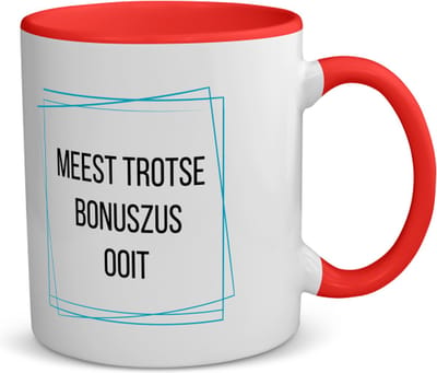 Akyol - meest trotse bonuszus ooit koffiemok - theemok - rood - Zus - trotse bonuszus - verjaardagscadeau - verjaardag - cadeau - cadeautje voor zus - zus artikelen - kado - geschenk - gift - 350 ML inhoud