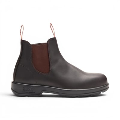 Rossi 404 Claret Brown Leather Outdoor Chelsea Boots - Spinifex