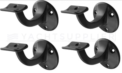 Leuninghouder zwart 75mm - Opschroef - Hol zadel Hermeta - 3505-70 - 4 stuks