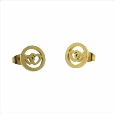 Aramat Jewels | Oorbellen | RVS Hartjes Oorbellen Diverse Kleuren - Dames & Kinderen Oorstekers | Goudkleur-10mm | | | Staal | Kinderen, Volwassenen | Verkleurd niet