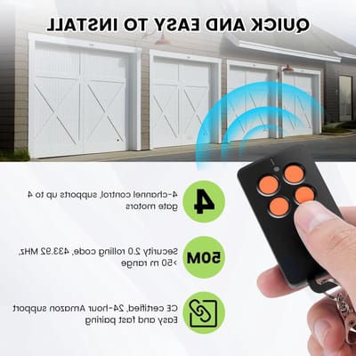 Vervangende 4-kanaals codeklavier 433 MHz met 50m bereik, beveiliging en compatibiliteit voor motorisatie (2-pack)