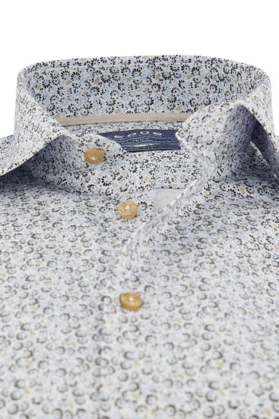 Ledub overhemd Modern Fit New blauw geprint katoen