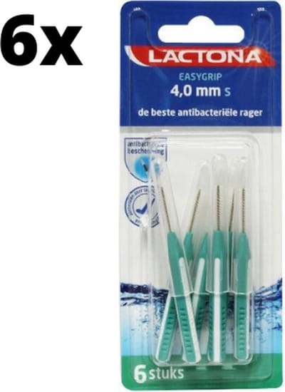 Lactona Ragers EasyGrip Recht S 4mm Groen - 6 x 6 stuks - Voordeelverpakking