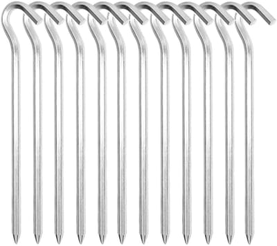 EXCITAT Tentharingen - Zwaar - 18 cm - Metalen tenthaken - Haringen voor harde grond - Ideaal voor tuin, kamperen, vissen en tenten - Verpakking van 12