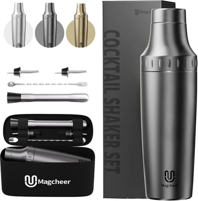 Geïsoleerde Cocktailshaker 900ml met Ingebouwde Jigger - Premium IJsvrije Barkeeper Set