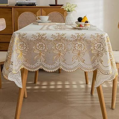 Kleine Bloem Holle Tafelkleed PVC Plastic Waterdicht Oliebestendig Eettafel Mat Rechthoekig Rond Koffiehuis Huishoudelijke Cover 90x140cm