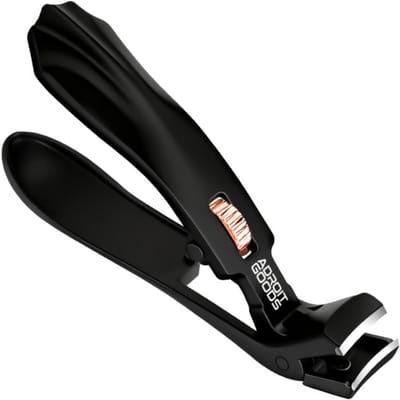 AdroitGoods RVS Ergonomische Nagelknipper/nageltang – 45° gebogen kop, anti-splinter design, extra brede opening, tandwielschakelaar, premium roestvrij staal - Zwart