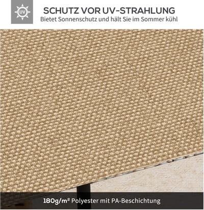 STILVORA Paviljoendak – Vervangend Dak 298 x 295 cm – Polyester – Beige – Uv-Beschermend En Weerbestendig – Met Ventilatie En Afwatering