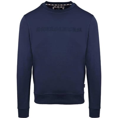 Aquascutum Heren Sweatshirt met geribde kraag (Marine)