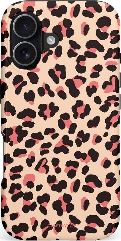 Casetastic hoesje geschikt voor Apple iPhone 17 - MagSafe - Dubbellaagse bescherming - Pantermeid - Fashion Case - Zand Zwart Perzik Koraal