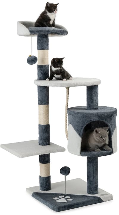 lionto by dibea Krabpaal katten 112 cm hoogte (grijs/wit)
