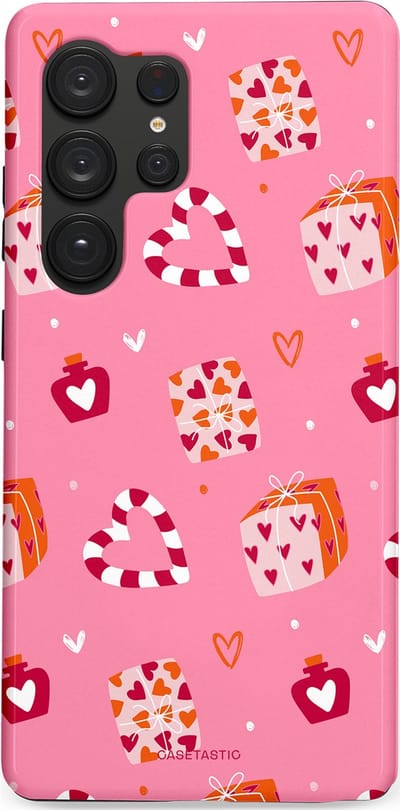 Casetastic Hoesje Geschikt voor Samsung S25 Ultra - Stijlvolle Beschermende Duo-layer Case - Zoete Liefde Roze