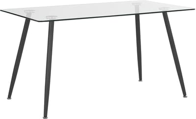MIDLAND - Eettafel - Zwart - 80 x 140 cm - Veiligheidsglas
