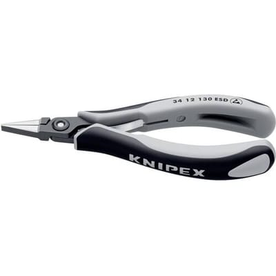 Knipex 34 12 130 ESD Platte tang ESD Recht Chroom-vanadium kogellagerstaal 135 mm